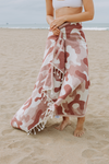 Camo Print Sand Resistant Reversible Turkish Towel in Burgundy