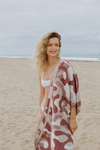 Camo Print Sand Resistant Reversible Turkish Towel in Burgundy