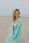 Flamingo Reversible Cotton Turkish Towel in Mint