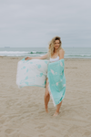 Flamingo Reversible Cotton Turkish Towel in Mint