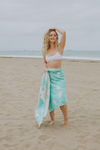 Flamingo Reversible Cotton Turkish Towel in Mint