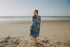 CLEARANCE - Mandala Flower Sand Resistant Turkish Towel in Navy