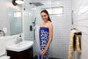 CLEARANCE - Leopard Full Terry Turkish Towel in Blue