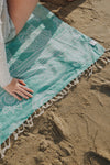 CLEARANCE - Mandala Flower Sand Resistant Turkish Towel in Seagreen