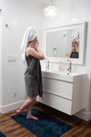 Stonewashed Turkish Towel in Faded Black / Charcoal Grey