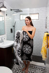 CLEARANCE - Mandala Full Terry Turkish Towel in Black