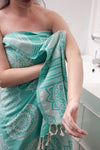 CLEARANCE - Mandala Flower Sand Resistant Turkish Towel in Seagreen
