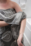 CLEARANCE - Mandala Flower Sand Resistant Turkish Towel in Black