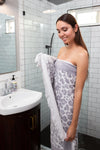 CLEARANCE - Leopard Full Terry Turkish Towel in Grey