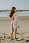 CLEARANCE - Rainbow Variegated Sand Free Turkish Towel in Mint