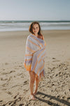 CLEARANCE - Rainbow Variegated Sand Free Turkish Towel in Orange