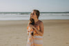 CLEARANCE - Rainbow Variegated Sand Free Turkish Towel in Orange