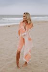 Flamingo Reversible Cotton Turkish Towel in Coral