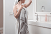 Kapris Striped Turkish Towel with Soft Terry Cloth Back in Brown, Beige and White
