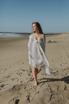 Kapris Striped Turkish Towel with Soft Terry Cloth Back in Brown, Beige and White