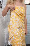 CLEARANCE - Leopard Turkish Towel Peshtemal in Golden