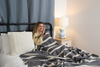 Multi Stripe Reversible Muslin Blanket in Charcoal