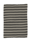 Multi Stripe Reversible Muslin Blanket in Charcoal