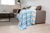CLEARANCE - Multi Stripe Reversible Muslin Blanket in Light Blue