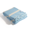CLEARANCE - Multi Stripe Reversible Muslin Blanket in Light Blue