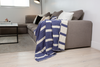Clearance - Multi Stripe Reversible Muslin Blanket in Navy Blue