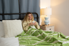 Clearance - Multi Stripe Reversible Muslin Blanket in Olive Green
