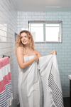 Marine Striped Turkish Towel with Soft Terry Cloth Back in Grey & Black