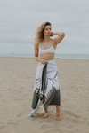 Mountain 100% Cotton Reversible Turkish Towel in Black