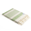 Sauna Stripe Terry Cloth Lined Turkish Towel in Olive Green