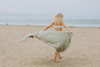 CLEARANCE - Stonewashed Turkish Towel in Khaki Green