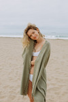 CLEARANCE - Stonewashed Turkish Towel in Khaki Green