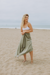 CLEARANCE - Stonewashed Turkish Towel in Khaki Green
