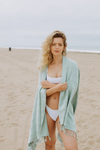 CLEARANCE - Stonewashed Turkish Towel in Light Green