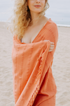CLEARANCE - Stonewashed Turkish Towel in Orange