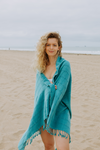 Stonewashed Turkish Towel in Teal