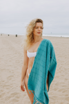 Stonewashed Turkish Towel in Teal