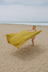 CLEARANCE - Stonewashed Large Turkish Throw Blanket in Golden Yellow