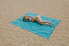 CLEARANCE - Stonewashed Large Turkish Throw Blanket in Teal Blue