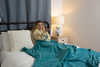 CLEARANCE - Stonewashed Large Turkish Throw Blanket in Teal Blue
