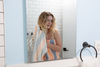Thick Multi Stripe Terry Cloth Lined Turkish Towel in Orange and Navy Blue