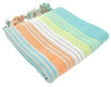 Rainbow Variegated Sand Free Turkish Towel in Mint
