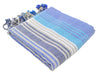 Rainbow Variegated Sand Free Turkish Towel in Navy