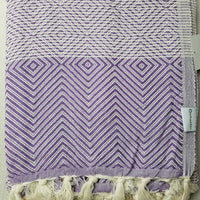 OUTLET SALE - Diamond Weave Turkish Cotton Throw Blanket in Purple
