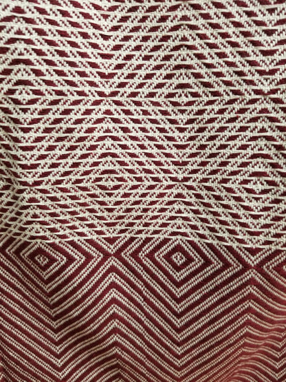 OUTLET SALE - Diamond Weave Turkish Cotton Throw Blanket in Cranberry