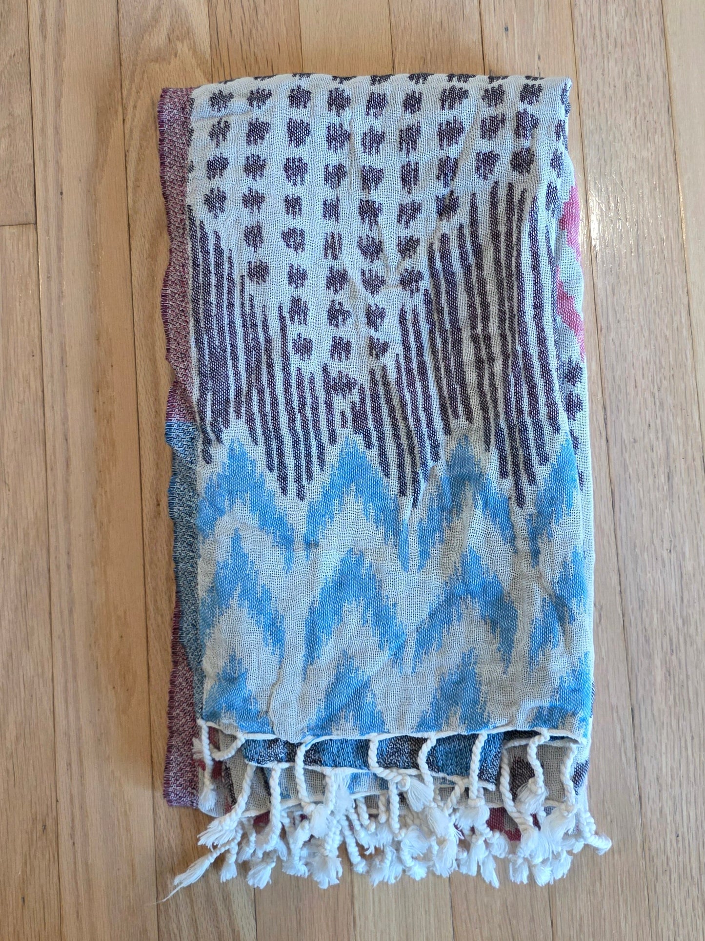 OUTLET SALE - Black, Red, White and Blue Turkish Towel