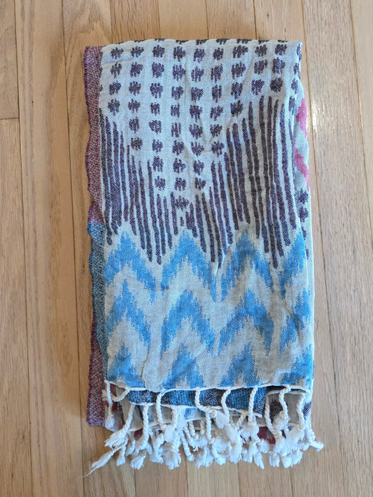 OUTLET SALE - Black, Red, White and Blue Turkish Towel