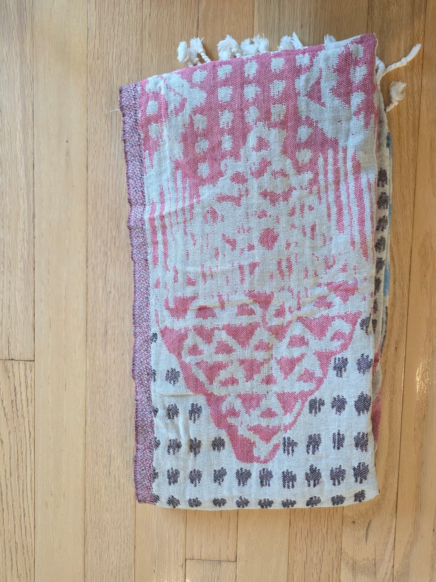 OUTLET SALE - Black, Red, White and Blue Turkish Towel