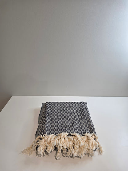 OUTLET SALE - Checkered Towel in Black & White - FINAL SALE