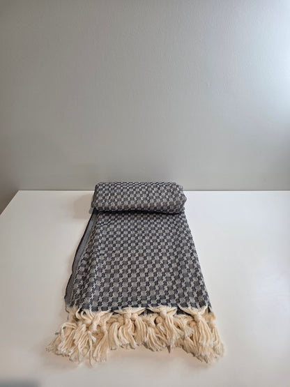OUTLET SALE - Checkered Towel in Black & White - FINAL SALE