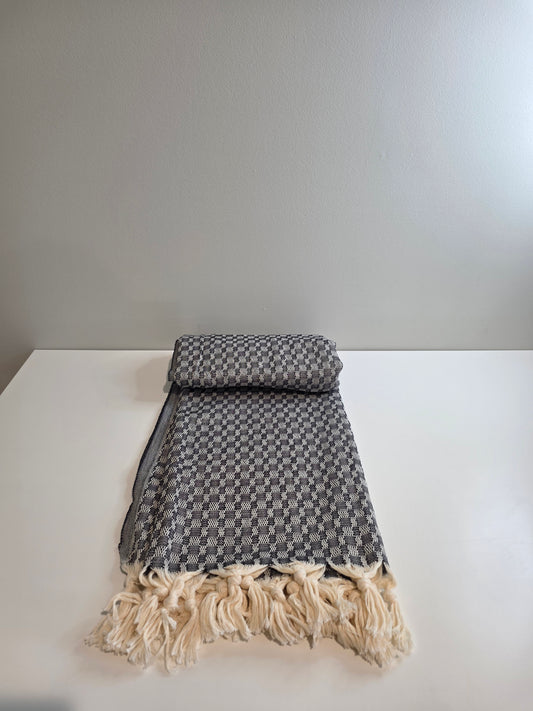 OUTLET SALE - Checkered Towel in Black & White - FINAL SALE